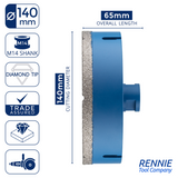 M14 Shank Diamond Tile Drill Bits / Holesaws For Use With Angle Grinders