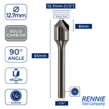 Solid Carbide V-Groove Router Bit for ACM, Dibond, Aluminium