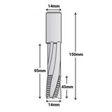 Solid Carbide Lock Case 3 Flute Spiral Up Cut Router Cutters Long Reach