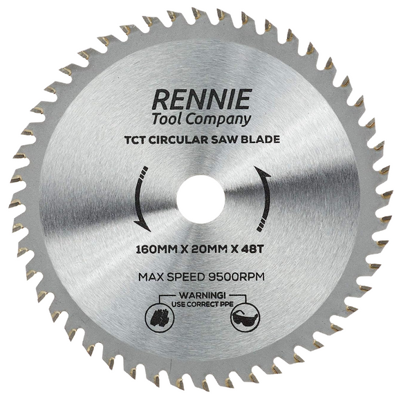 160mm x 48T TCT Circular Wood Saw Blade Fits Bosch, Makita, Black & Decker, Dewalt, Festool TS55 etc