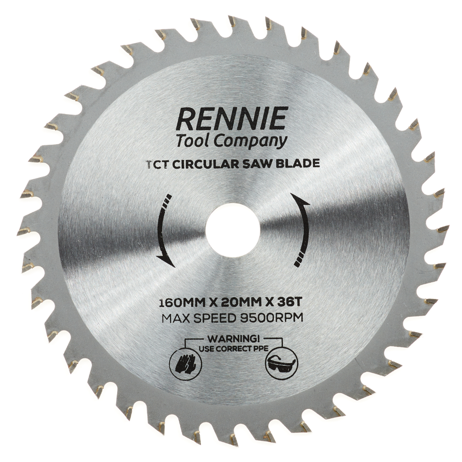 160mm x 36T TCT Circular Wood Saw Blade Fits Bosch, Makita, Black & Decker, Dewalt, Festool TS55 etc