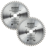 2 Pack - 165mm x 48T TCT Cordless Circular Wood Saw Blades With Thin Kerf. Fits Bosch Makita Ryobi Dewalt Circular Saws etc