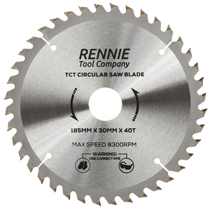 185mm x 40T TCT Circular Wood Saw Blade. Fits Evolution Bosch Makita Ryobi Dewalt Circular Saws Etc