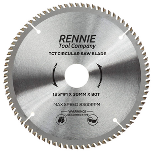 185mm x 80T TCT Circular Wood Saw Blade. Fits Evolution Bosch Makita Ryobi Dewalt Circular Saws Etc