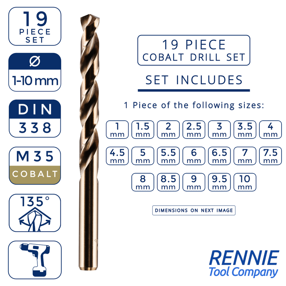 Cobalt Drill Bit Sets | Products | Rennie Tool Company