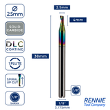 Solid Carbide Single Flute DLC Coated End Mill For Aluminium & ACM