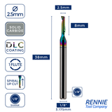 Solid Carbide Single Flute DLC Coated End Mill For Aluminium & ACM
