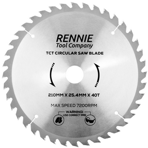 210mm x 25.4mm Bore x 40T TCT Circular Wood Saw Blade