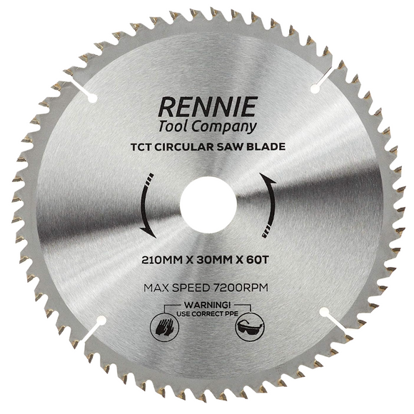 210mm x 60T TCT Circular Wood Saw Blade. Fits Festool Bosch Makita Dewalt Circular Saws Etc