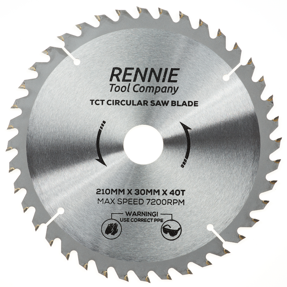 210mm x 40T TCT Circular Wood Saw Blade. Fits Festool Bosch Makita Dewalt Circular Saws Etc