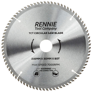 216mm x 80T TCT Circular Wood Saw Blade. Fits Multipler Saws.