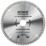 216mm x 80T TCT Circular Wood Saw Blade. Fits Festool Bosch Makita Dewalt Circular Saws Etc