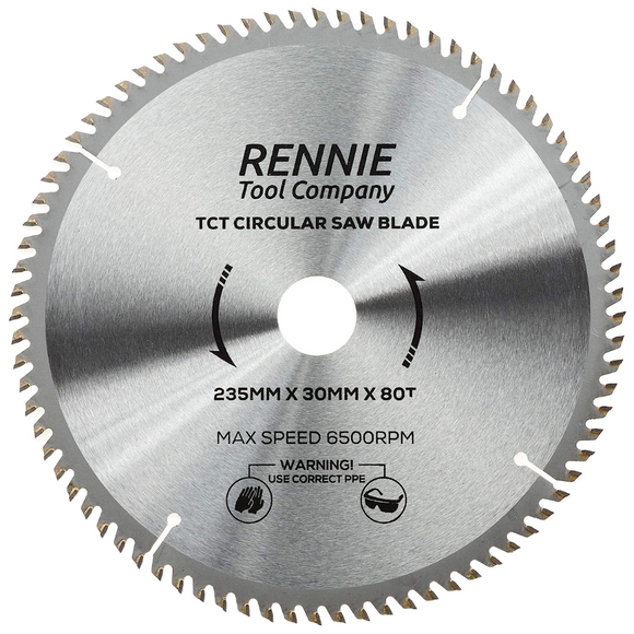 235mm x 80T TCT Circular Wood Saw Blade. Fits Bosch Makita Dewalt Circular Saws Etc