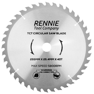 255mm x 25.4mm Bore x 40T TCT Circular Wood Saw Blade Fits Evolution Saws & Evolution Rage Saws