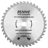 255mm x 25.4mm Bore x 40T TCT Circular Wood Saw Blade Fits Evolution Saws & Evolution  Rage Saws