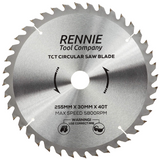 255mm x 40T TCT Circular Wood Saw Blade. Fits Bosch Makita Dewalt