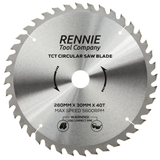 260mm x 40T TCT Circular Wood Saw Blade. Fits Festool Bosch Makita Dewalt Circular Saws Etc