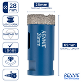 M14 Shank Diamond Tile Drill Bits / Holesaws For Use With Angle Grinders