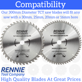 2 Pack - 300mm x 40T & 60T TCT Circular Wood Saw Blades. Fits Bosch Makita Dewalt Circular Saws Etc