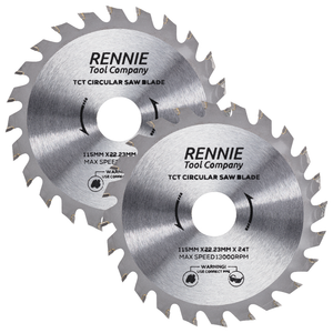 2 Pack - 115mm x 24T TCT Circular Wood Saw Blades for Various Saws
