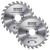 2 Pack - 115mm x 24T TCT Circular Wood Saw Blades for Various Saws