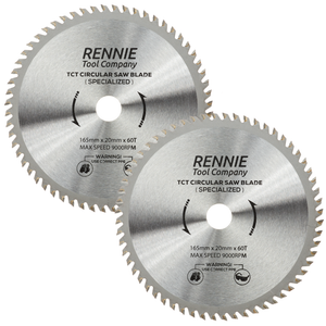 2P 165mm x 60T TCT Cordless Circular Wood Saw Blades