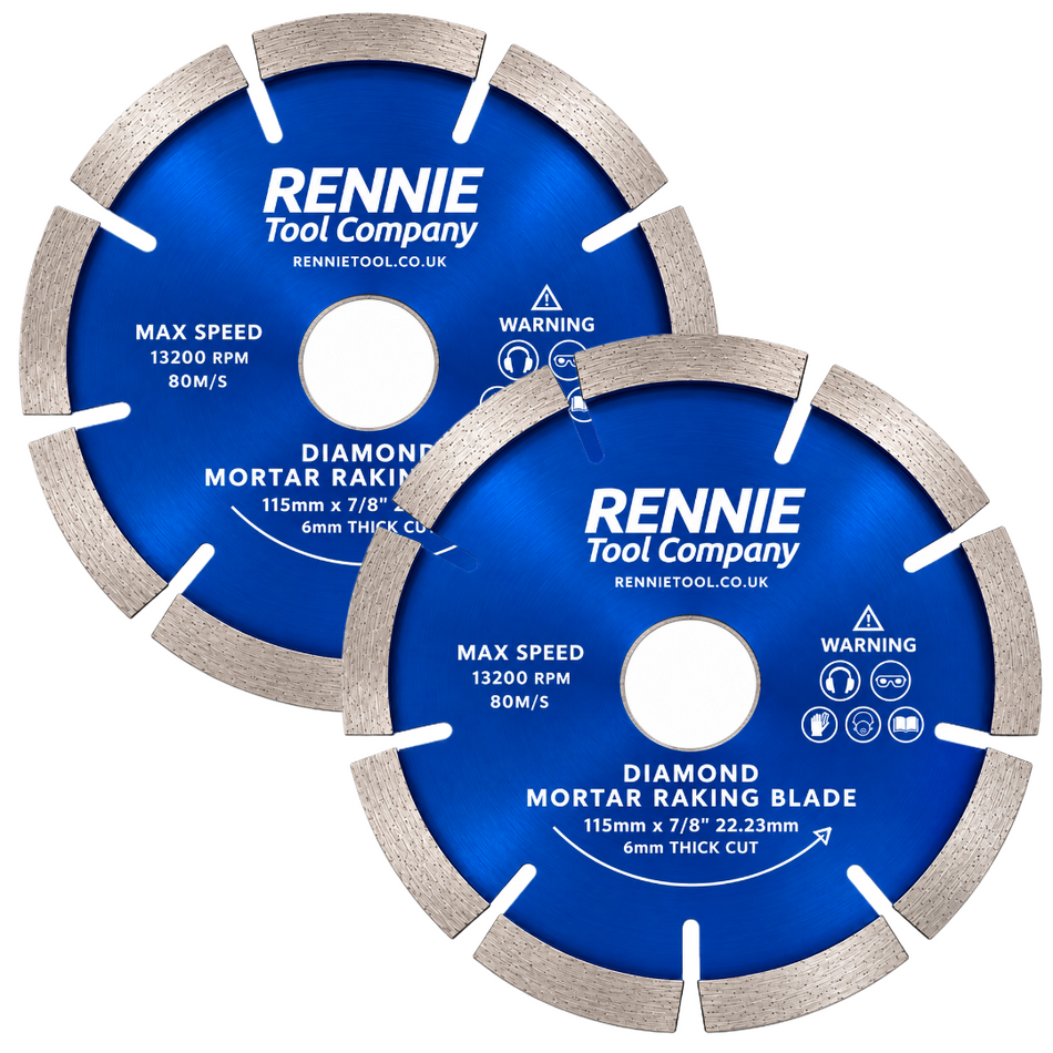 2 x 115mm Diamond Mortar Raking Blade / Pointing Raker Disc
