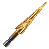 HSS Step Drills Titanium (TIN) Coated On A Hex Shank