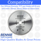 300mm X 80t Tct Circular Wood Saw Blade. Fits Multiple Saws.