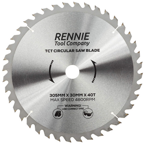 305mm x 40T TCT Circular Wood Saw Blade. Fits Bosch Makita Dewalt Circular Saws Etc