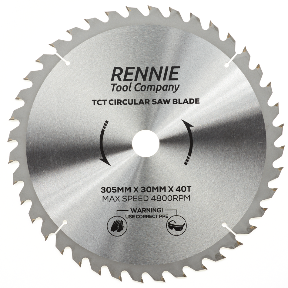 305mm x 40T TCT Circular Wood Saw Blade. Fits Bosch Makita Dewalt Circular Saws Etc