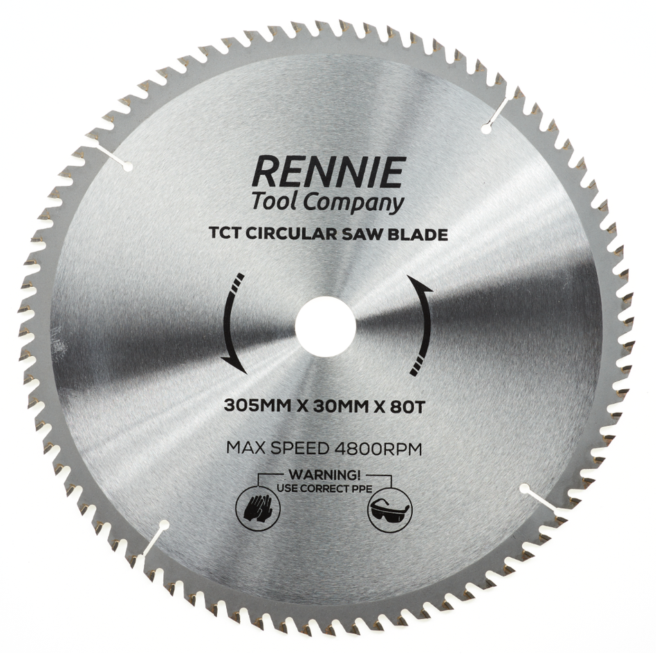305mm x 80T TCT Circular Wood Saw Blade. Fits Bosch Makita Dewalt Circular Saws Etc