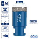 M14 Shank Diamond Tile Drill Bits / Holesaws For Use With Angle Grinders