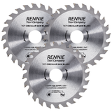 3 Pack - 115mm x 24T TCT Circular Wood Saw Blades Fits Bosch, Festool, Makita, Worx, Balck & Decker etc