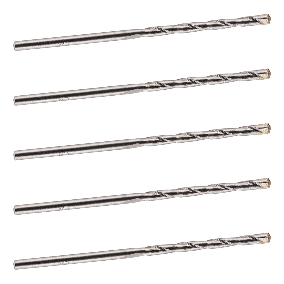Pack Of 5 - TCT Tipped Masonry Drill Bits Straight Shank