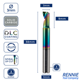 Solid Carbide Single Flute DLC Coated End Mill For Aluminium & ACM