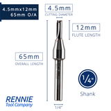 1/4" Shank TCT Tipped Straight Flute Router Bits Fits Makita Festool Dewalt Trend Routers