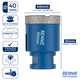 M14 Shank Diamond Tile Drill Bits / Holesaws For Use With Angle Grinders