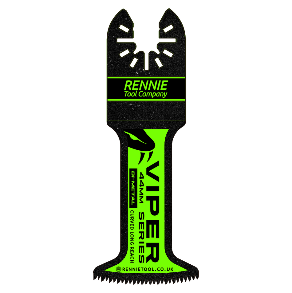44mm Wide Bi-Metal Curved Coarse Tooth Multi Tool Blades Extra Long Reach For Wood &