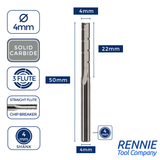 Solid Carbide Straight Flute Chip Breaker / Hogging Router Bits