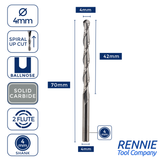 Solid Carbide 2 Flute Ballnose Up Cut Router Bits