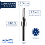 1/4" Shank TCT Tipped Straight Flute Router Bits Fits Makita Festool Dewalt Trend Routers
