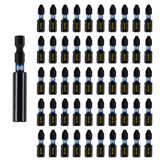 51 Pack PZ2 x 25mm Impact Screwdriver Bits Set Pozidriv (Pozi 2) With Impact Bit Holder