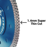 2 Pack 115mm Ultra 1.4mm Thin Diamond Cutting Discs / Blades For Masonry Tiles ETC