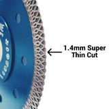 2 Pack 115mm Ultra 1.4mm Thin Diamond Cutting Discs For Masonry Tiles