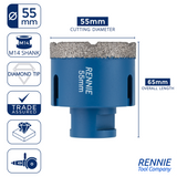 M14 Shank Diamond Tile Drill Bits / Holesaws For Use With Angle Grinders