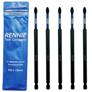 5 Pack PZ2 x 150mm Magnetic Impact Screwdriver Bits Set Pozidriv (Pozi 2)