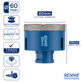 M14 Shank Diamond Tile Drill Bits / Holesaws For Use With Angle Grinders