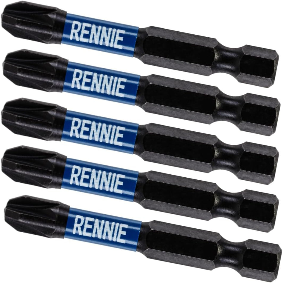 5 Pack PZ4 x 50mm Magnetic Impact Screwdriver Bits Set Pozidriv (Pozi 4)