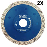 2 Pack 115mm Ultra 1.4mm Thin Diamond Cutting Discs / Blades For Masonry Tiles ETC